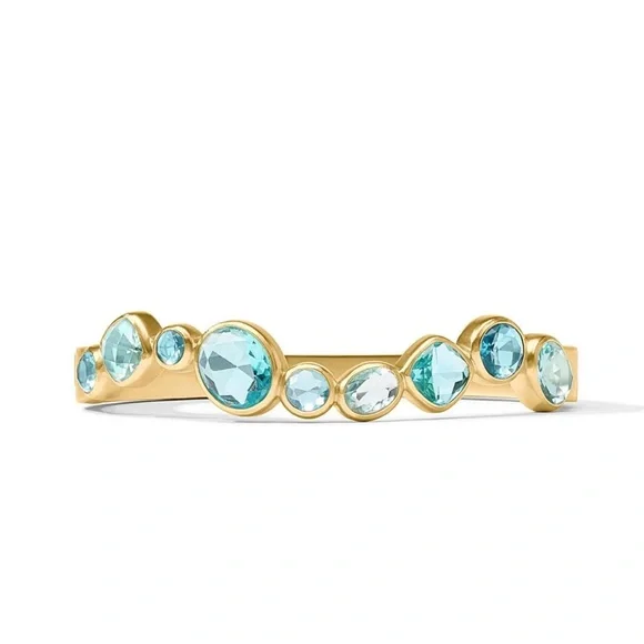 $275 Julie Vos Kaleidoscope Hinge Bangle Bahamian Blue - Picture 11 of 12